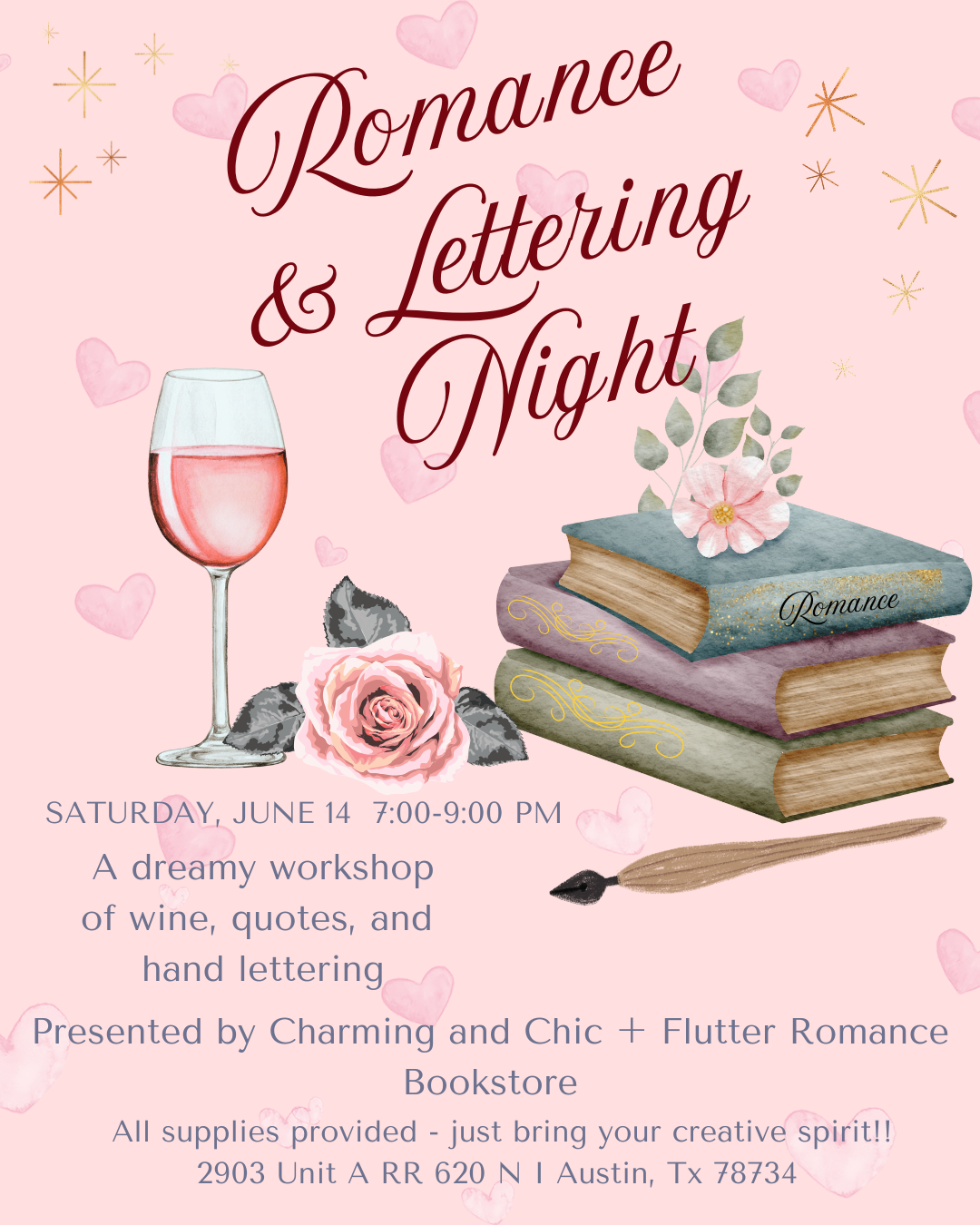 6/14- P.S. Pretty Scripts Creative Lettering Workshop @ Flutter Romance Bookstore