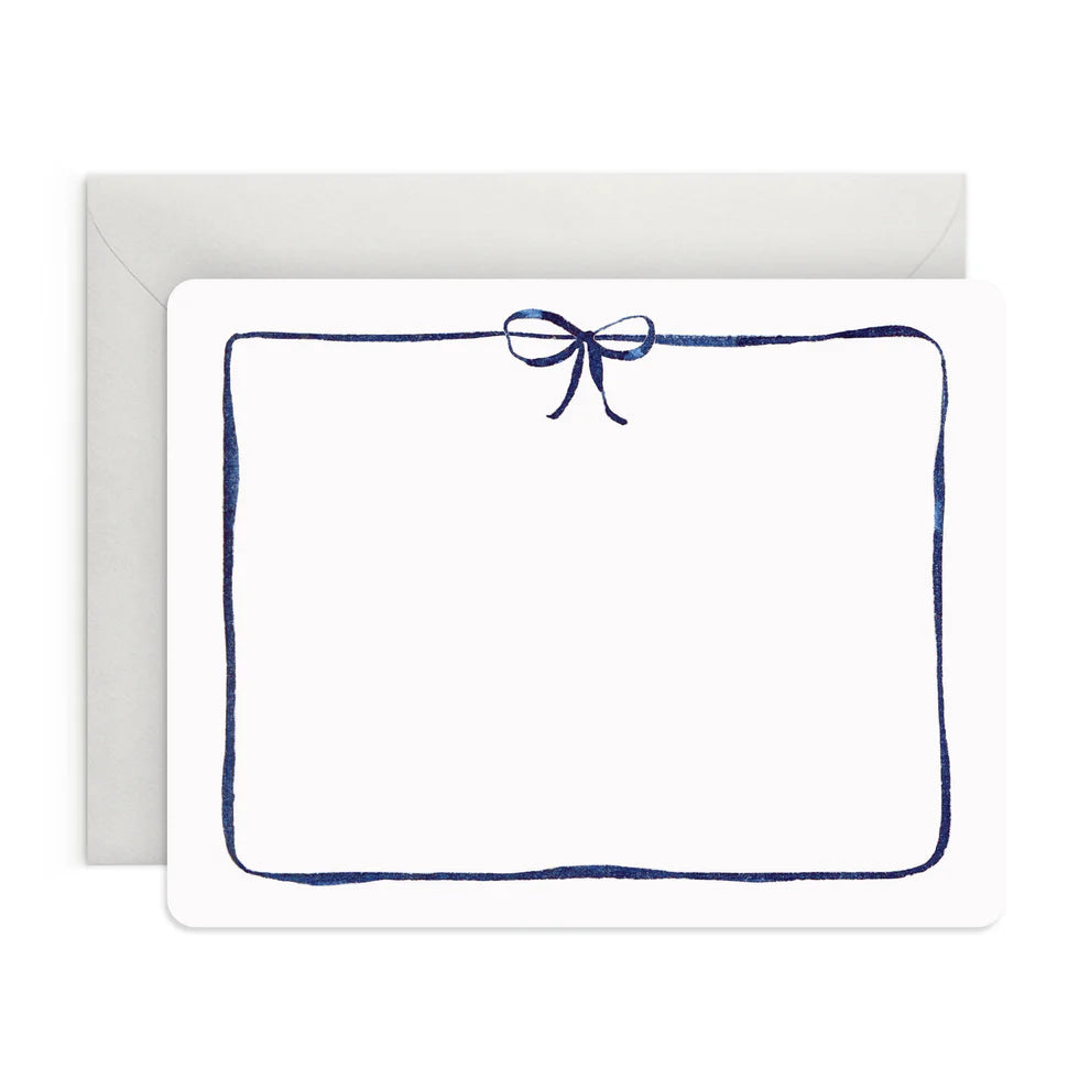 Flat Note - Navy Bow